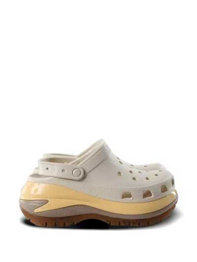 Crocs Mega Crush Perforated Mules In Neutral