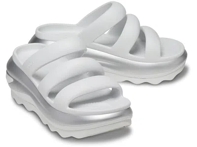 Crocs Mega Crush Triple Strap Sandal Sandals Moonlight/silver Metallic: Men's 7 - Women's 9 Medium In White