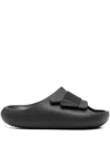 Crocs Black Rubber Mellow Luxe Recovery Slippers In Black