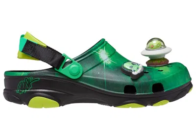 Pre-owned Crocs Men's  Allterrain Clog Ron English Area 54 Galaxy Sneakers In Black/green/yellow