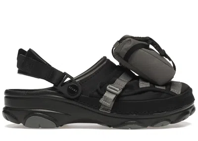 Pre-owned Crocs Men's  Bespoke Classic Allterrain Beams Military Sneakers In Black/grey