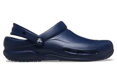 Pre-owned Crocs Men's  Bistro Slip Resistant Work Clog Sneakers In Navy Blue