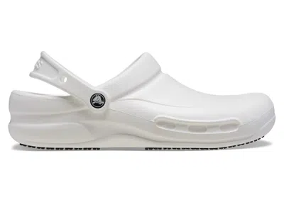 Pre-owned Crocs Men's  Bistro Slip Resistant Work Clog Sneakers In White