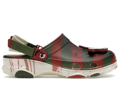 Pre-owned Crocs Men's  Classic Allterrain Clog A Nightmare On Elm Street Sneakers In Green/red/white In Multi