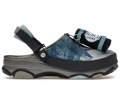Pre-owned Crocs Men's  Classic Allterrain Clog Busch Beer Sneakers In Navy/grey/blue In Multi