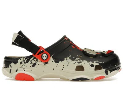 Pre-owned Crocs Men's  Classic Allterrain Clog Friday The 13th Sneakers In Black/cream/red In Multi