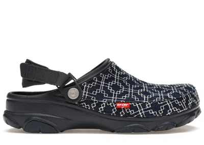 Pre-owned Crocs Men's  Classic Allterrain Clog Levi's Sashiko Dark Wash Sneakers In Navy Blue