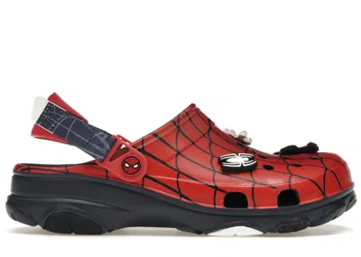 Pre-owned Crocs Men's  Classic Allterrain Clog Marvel Spiderman Sneakers In Red/navy Blue