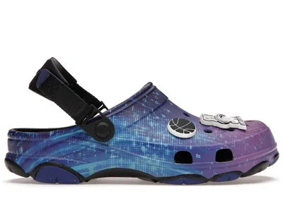 Pre-owned Crocs Men's  Classic Allterrain Clog Space Jam Sneakers In Black/royal/purple In Multi