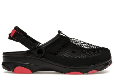 Pre-owned Crocs Men's  Classic Allterrain Clog Staple Homing Pigeon Sneakers In Black/red In Multi