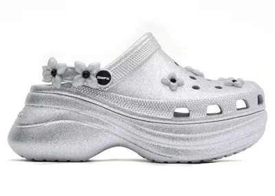 Pre-owned Crocs Men's  Classic Bae Clog Smfk Diamond Sneakers In Silver/glitter