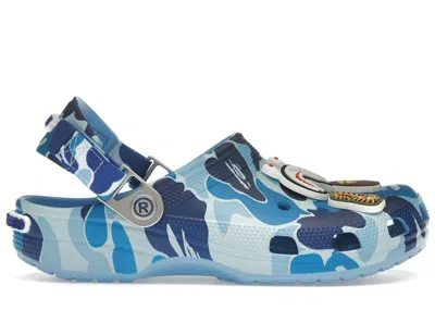 Pre-owned Crocs Men's  Classic Clog A Bathing Ape Sneakers In Abc Camo/blue In Multi