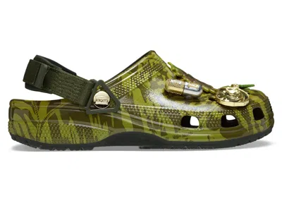 Pre-owned Crocs Men's  Classic Clog Aries Arise Sneakers In Dark Algae