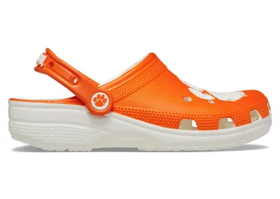 Pre-owned Crocs Men's  Classic Clog Clemson Tigers Sneakers In White