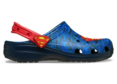 Pre-owned Crocs Men's  Classic Clog Dc Comics Superman Sneakers In Blue/red