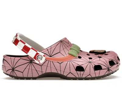 Pre-owned Crocs Men's  Classic Clog Demon Slayer Nezuko Sneakers In Pink