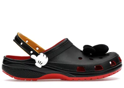 Pre-owned Crocs Men's  Classic Clog Disney Mickey Mouse Sneakers In Flame In Orange