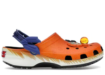 Pre-owned Crocs Men's  Classic Clog Dragon Ball Z Goku Sneakers In Orange