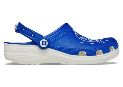 Pre-owned Crocs Men's  Classic Clog Duke Blue Devils Sneakers In White