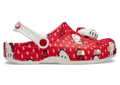 Pre-owned Crocs Men's  Classic Clog Hello Kitty Red Polka Dots Sneakers