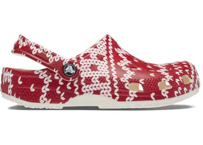 Pre-owned Crocs Men's  Classic Clog Holiday Sweater Sneakers