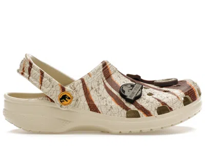 Pre-owned Crocs Men's  Classic Clog Jurassic World Sneakers In Bone In Brown