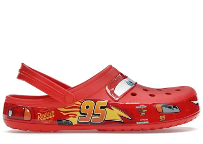 Pre-owned Crocs Men's  Classic Clog Lightning Mcqueen Sneakers In Red