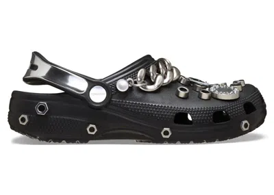 Pre-owned Crocs Men's  Classic Clog Louane Sneakers In Black/metallic Silver