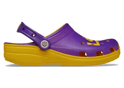 Pre-owned Crocs Men's  Classic Clog Lsu Tigers Sneakers In Sunflower In Yellow