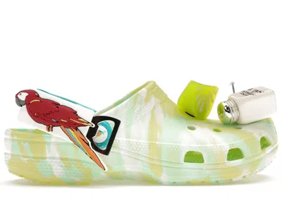 Pre-owned Crocs Men's  Classic Clog Margaritaville Sneakers In White/green