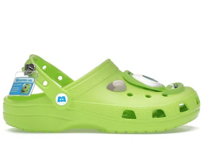 Pre-owned Crocs Men's  Classic Clog Monsters Inc. Mike Wazowski Sneakers In Green