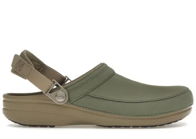 Pre-owned Crocs Men's  Classic Clog Museum Of Peace And Quiet Sneakers In Khaki