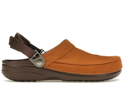 Pre-owned Crocs Men's  Classic Clog Museum Of Peace And Quiet Sneakers In Mocha