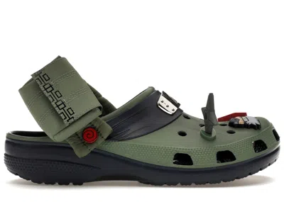 Pre-owned Crocs Men's  Classic Clog Naruto Shippuden Kakashi Sneakers In Navy Blue/green In Multi