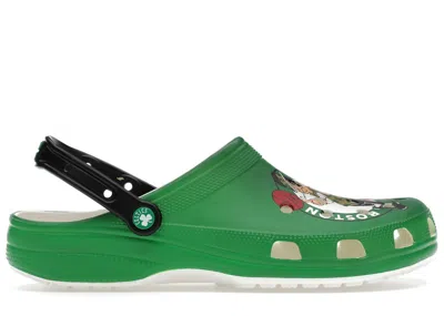 Pre-owned Crocs Men's  Classic Clog Nba Boston Celtics Sneakers In White