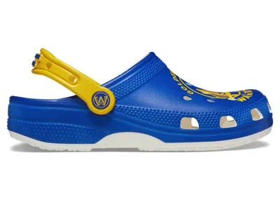 Pre-owned Crocs Men's  Classic Clog Nba Golden State Warriors Sneakers In White