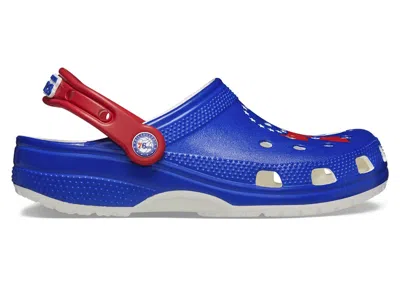 Pre-owned Crocs Men's  Classic Clog Nba Philadelphia 76ers Sneakers In White