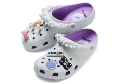 Pre-owned Crocs Men's  Classic Clog One Piece X Atmos Luffy Gear 5 Sneakers In Cloud White/purple In Multi