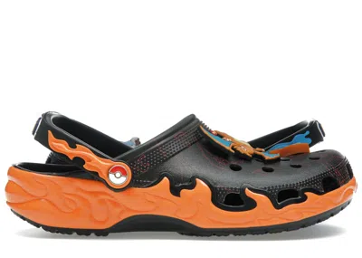 Pre-owned Crocs Men's  Classic Clog Pokémon Charizard Vs. Blastoise Sneakers In Black/red/blue In Multi
