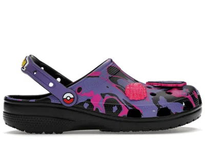 Pre-owned Crocs Men's  Classic Clog Pokémon Gengar Sneakers In Purple