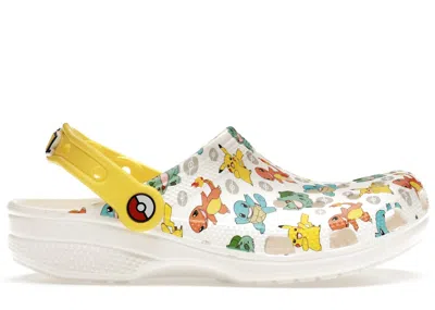 Pre-owned Crocs Men's  Classic Clog Pokémon Sneakers In White