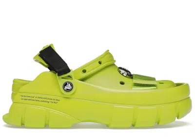 Pre-owned Crocs Men's  Classic Clog Sankuanz Sneakers In Lime Punch/black In Multi