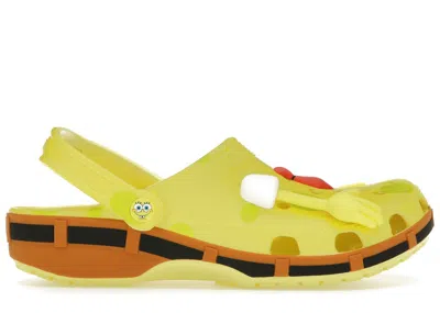 Pre-owned Crocs Men's  Classic Clog Spongebob Squarepants Sneakers In Banana In Yellow