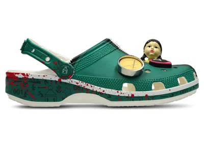 Pre-owned Crocs Men's  Classic Clog Squid Game Sneakers In Green