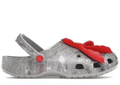 Pre-owned Crocs Men's  Classic Clog Staple Sidewalk Luxe Sneakers In Grey/red