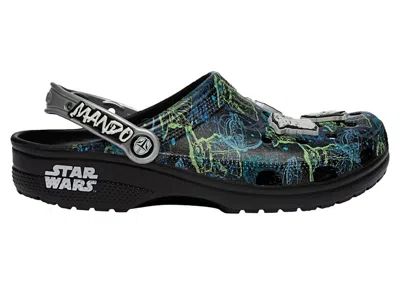 Pre-owned Crocs Men's  Classic Clog Star Wars Mandalorian Sneakers In Black