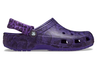 Pre-owned Crocs Men's  Classic Clog Stray Rats Snakeskin Sneakers In Ultraviolet