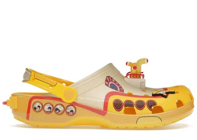 Pre-owned Crocs Men's  Classic Clog The Beatles Submarine Sneakers In Yellow/white In Multi