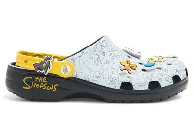 Pre-owned Crocs Men's  Classic Clog The Simpsons Intro Sequence Sneakers In White/black In Multi