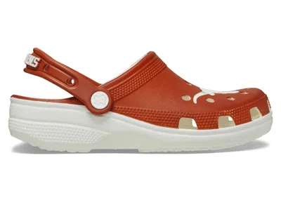 Pre-owned Crocs Men's  Classic Clog University Of Texas Longhorns Sneakers In White